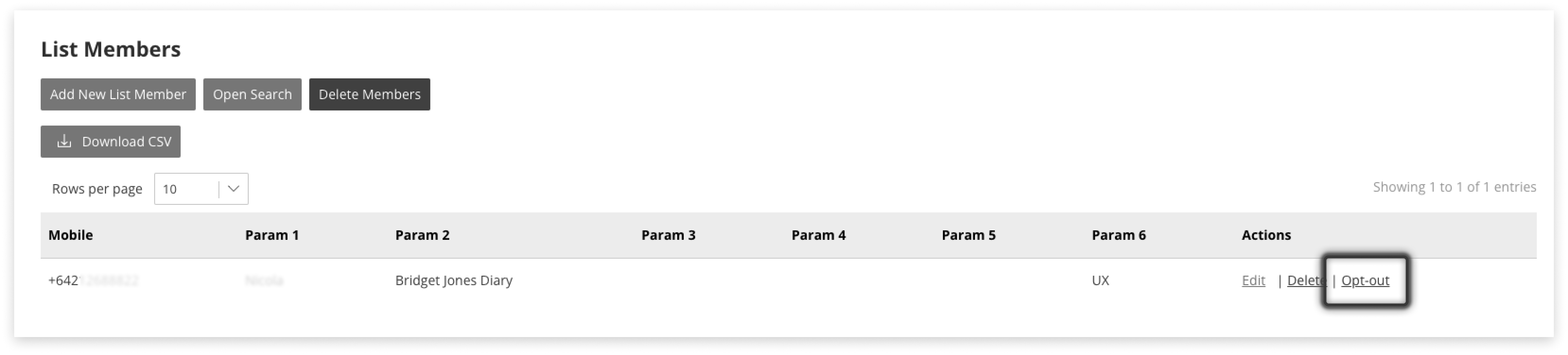 Black and white screenshot of where to manually opt-out in campaign manager