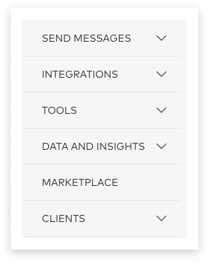 screenshot of optus sms messaging account main side-menu
